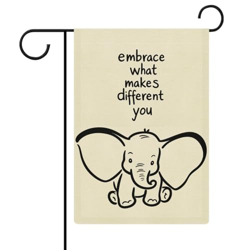 Adorable Cartoon Elephant with Big Ears, Embracing Your Uniqueness. Garden
