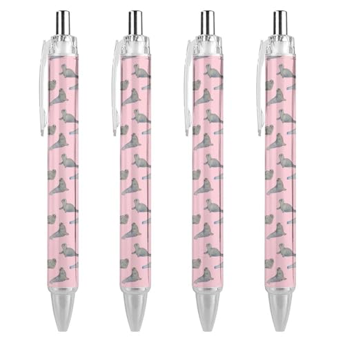Bolígrafos negros de gel de 0,5 mm retráctiles, pack de 2 unidades escolares color rosa