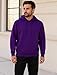 MrGentel Mens PurpleHoodies Pullover Midweight Fashion Long Sleeve Casual Hooded Sweatshirt Solid Color Fleece-Lined Hoodie XL