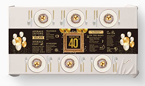 40Th Birthday Table Runner Back In 1983 Table Runners 40 Years Old Kitchen Dining Table Runner 72 Inches Long Black And Gold Birthday Anniversary Wedding Party Table Decoration #TOP10