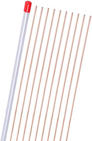 16"Copper Brazing Rods，10 Sticks Low Temperature Copper Rod ，Phosphor Copper Solder Self Fluxing Welding Brazing Rods Sticks for Copper Hvac Refrigerator，Oven，Copper Pipes