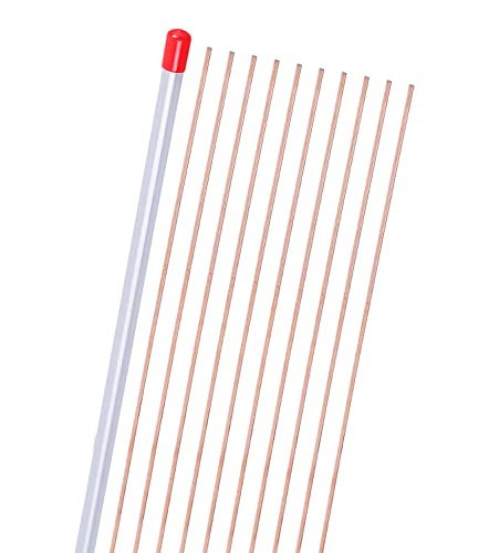 16"Copper Brazing Rods，10 Sticks Low Temperature Copper Rod ，Phosphor Copper Solder Self Fluxing Welding Brazing Rods Sticks For Copper Hvac Refrigerator，Oven，Copper Pipes #TOP25