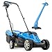 Hyundai Electric Lawn Mower & Grass Trimmer Set | 1300W 33cm Mower + 250W 22cm Trimmer | 11m & 10m Cables, Adjustable Cutting Height, Lightweigh Grass Cutter for Small Gardens | 3 Year Warranty