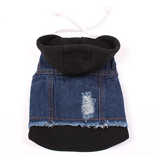 Veste de chien en jean UKKO avec capuche pour petit et moyen chiot