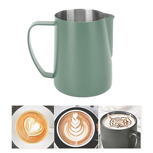 Pichet à mousse de café en acier inoxydable 304 vert foncé premium - 3