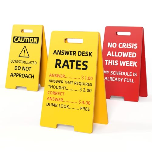 NiOffice Funny Desk Signs 3 Pack Acrylic Office Decor Coworker Gag Gifts