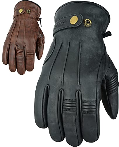 Texpeed Mens Motorcycle Leather Gloves - Touring Motorbike Riding...
