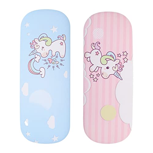 Healvian Caso de Anteojos con Carpa de Caparazón Duro de 2 Piezas Estuche de Protección de Gafas Portátiles Unisex Unicornio Cover