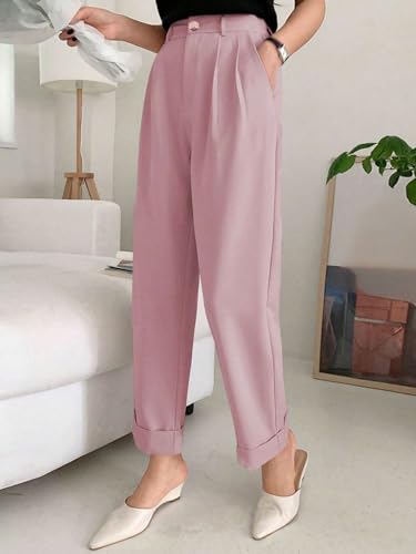 Image of KOTTY Women's Cotton Blend Cross Pocket Solid Trousers