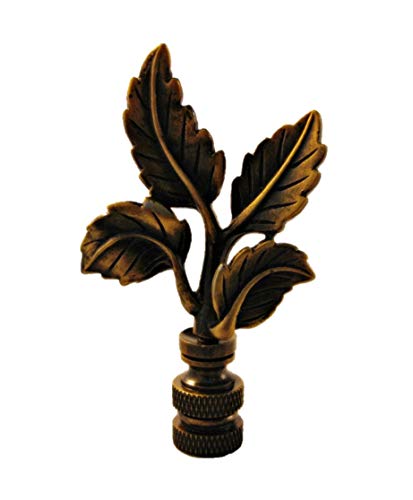 Image of Lamp Finial-4 Leaves-Aged Brass Finish, Highly Detailed Metal Casting