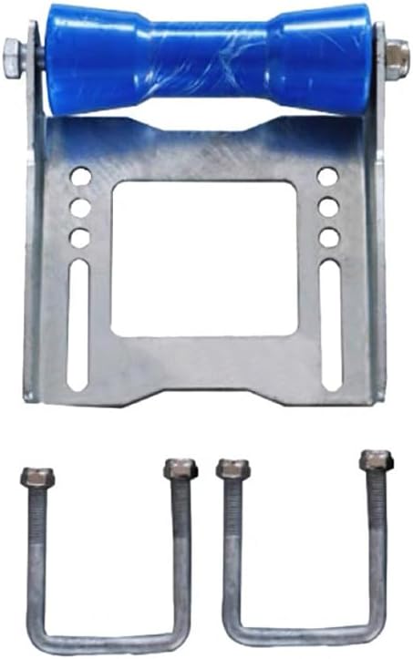 8 Inch Trailer Keel Roller Bow Roller with Bracket and U-Bolts for Easy Loading and Launching, Keel Roller Kit, Blue, Cold Galvanized Steel