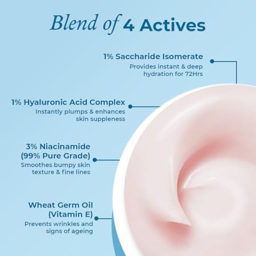 Image of The Pink Foundry Waterlight Gel Moisturiser with 72 hours of hydration with 1% Hyaluronic Acid & 1% Saccharide Isomerate | Lightweight & Non-Sticky Moisturiser | All Skin Types | Dermatologically Tested || For Men & Women | 50 ml