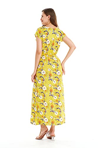 Image of Hawaii Hangover Women's Hawaiian Cap Sleeve Maxi Dress Signature Prints