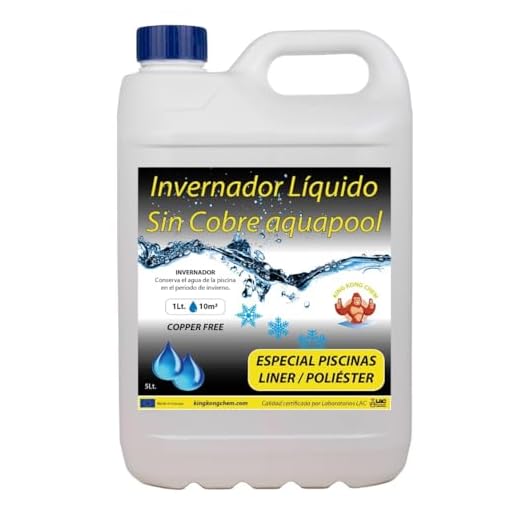 INVERNADOR LÍQUIDO Especial Liner/Poliester SIN Cobre 5 litros - Desinfectante y Algicida para el Tratamiento de Piscinas en Invierno
