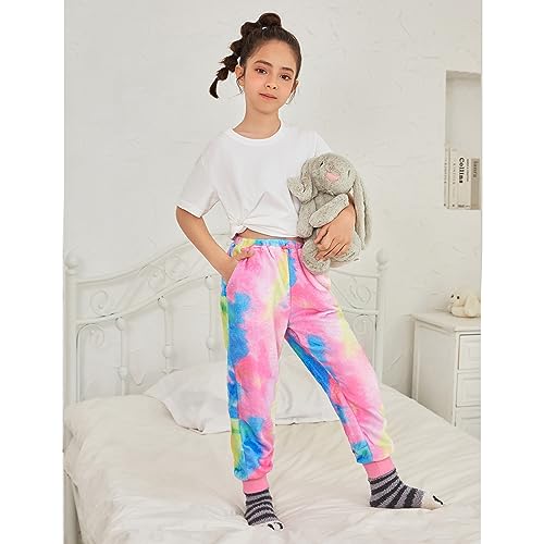 Jxstar Girls Plush Fleece Pajamas Pj Pants Soft Warm Winter Fall Sleepwear4