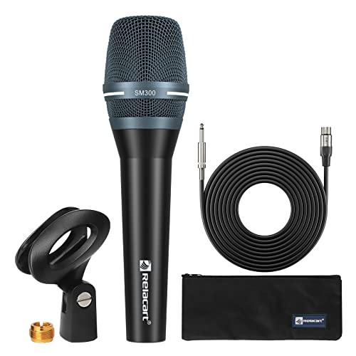 Relacart Dynamic Microphone Sm300 High-Performance Cardioid Vocal All Metal Wired Mic For Singing Speech & Presentation Podcasting #TOP1