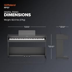 Roland RP107 Digital Piano | Piano domestique compact et abordable avec style vertical traditionnel | Parfait pour les… – Image 2