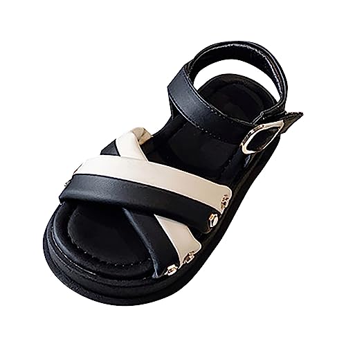 Girls Open Toe Color Blocking Princess Sandals Soft Bottom Shoes Casual Beach Vacation Girls Kids Sandals Size 13