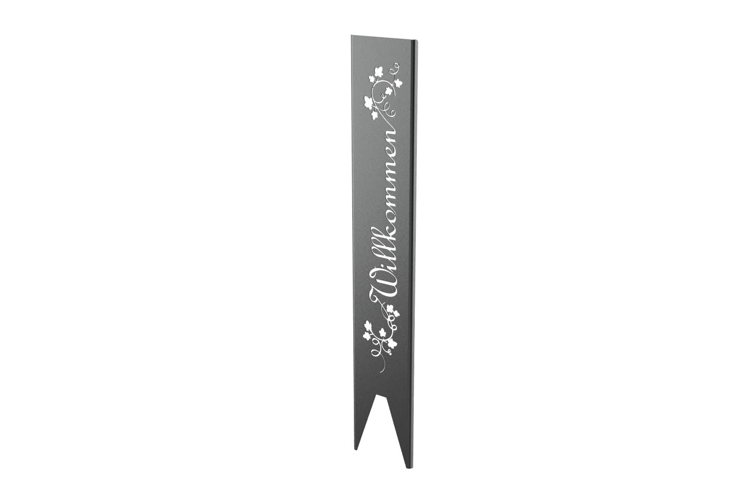 teileplus24 GS01-BR-1 Willkommen Gartenstecker Gartenschild | Schwarz Garten Deko | 3D Abkantung | 120cm x 21cm