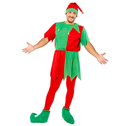 amscan 9912320 - Disfraz de elfo de Navidad para hombre, talla XL