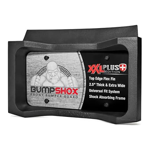BumpShox - The Original Front Bumper Guard & Front Bumper Protection License Plate Frame. Tougher Than Steel! (BumpShox XXL Plus (2.5" Thick)) Cover