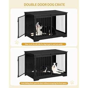39.4" Heavy Duty Dog Crate Furniture with Barn Door, Wood Indoor Dog Crate Kennel for Small/Medium/Large Dogs, End Side Table, TV Stand, Black DFC02304B 394 Heavy Duty Dog Crate Furniture with Barn Door Wood Indoor Dog Crate Kennel for SmallMediumLarge Dogs End Side Table TV Stand Black DFC02304B