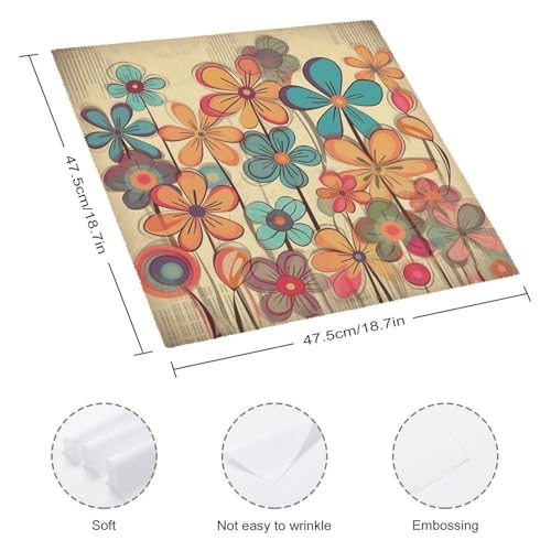 Servilletas de tela con flores vintage pack 4 miniatura 2