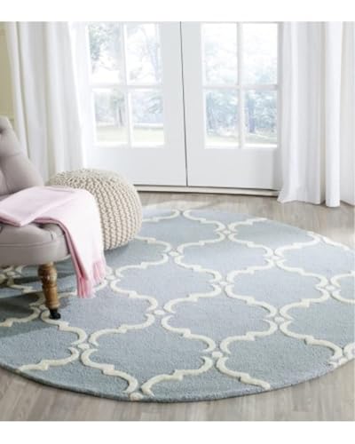 Image of Sifa Carpet Modern Round Area Rug - Hand-Tufted with 100% NZ Wool, Thick & Soft Circular Carpet for Living & Dining Room, Weight -10 Pund, Size-4x4 Feet (48x48 Inch Round)