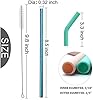 Senneny Set of 5 Stainless Steel Straws with Silicone Flex Tips Elbows Cover, 2 Cleaning Brushes and 1 Portable Bag Included (Colorful)- 8mm diameter #3