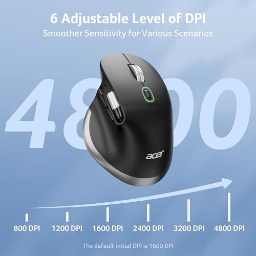 Acer Ergonomic Mouse Wireless Rechargeable with Side Scroll for Laptop/Mac - image 4