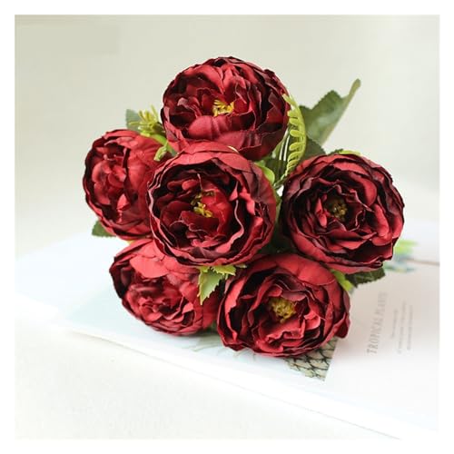 Fleurs artificielles dans un vase pivoine en soie pour décoration de table maison - 6