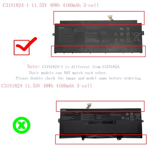 Image of C31N1824-1 Battery 48Wh 4160mAh Replacement for ASUS Chromebook C425 C425T C425TA Chromebook Flip C433 C433T C433TA Series 0B200-03550000 3ICP3 /91 /91 11.55V
