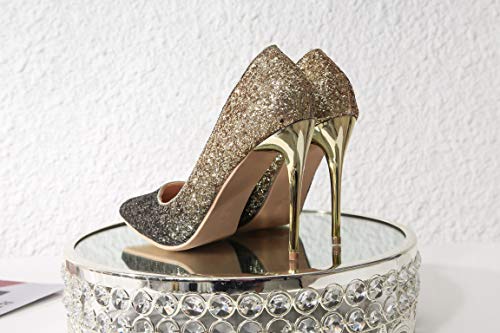 LAROSA ROSE (LA-BONNIE9 Sexy Stiletto Dressy Heels Glitter Party Pumps, Wedding Shoes Evening Dress Heels for Women… - Image 4