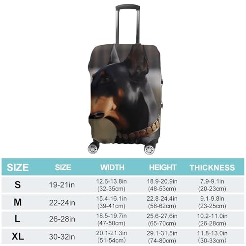 Doberman Luggage Cover Tsa Approved Suitcase Covers for Luggage Elastic Washable Suit Case Covers Anti-Scratch Travel Luggages Sleeve Suitcase Protector Fits 19-30 Inch Case(S)2