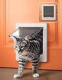 LIBBEPET Cat Door Interior Door, Indoor Cat Doors, X-Large Pet Doors for Cats Up to 25 lbs(Frame Size 9.8" x 11.6"), Upgraded 4 Way Locking Kitty Door for Interior & Exterior Doors, Easy to Install
