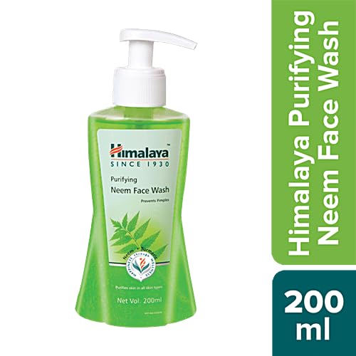 Image of Himalaya Purifying Neem Face Wash, Prevents Pimples, Neem & Turmeric, All Skin Types, 200ml