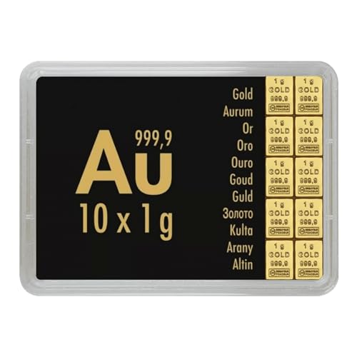 Goldstücke24 Motivbox mit echtem Goldbarren aus 999 9 Feingold verschiedene Größen wählbar Sammlerbarren Anlagegold Wertanlage & Krisenvorsorge (10g Gold)