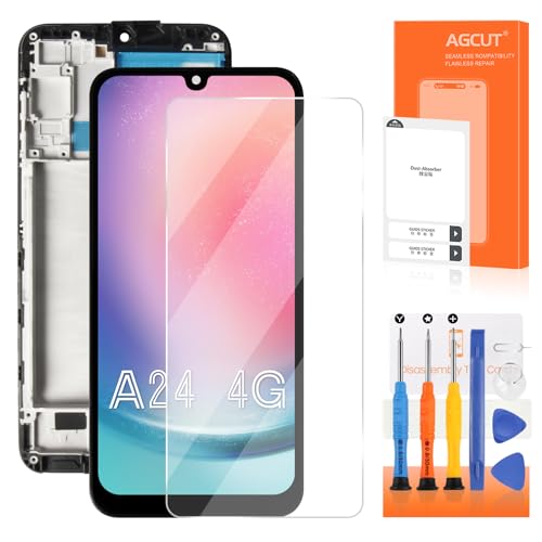 INCELL for Samsung Galaxy A24 4G Screen Replacement for Display Samsung A24 4G LCD SM-A245F SM-A245M SM-A245N LCD Digitizer Touch Screen Assembly Black with Frame(Not Fingerprint)