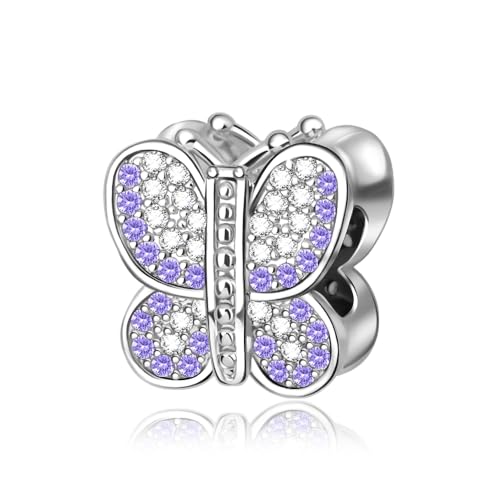 Image of Butterfly summer travel Ocean Lucky charm Travel Tourism Heart I Love Paris London Double Decker Bus Vacation British Flag Tea Cup Charm Bead For Women Teen Enamel .925 Sterling Silver Fit European Bracelet