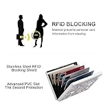 BONSYL® Etui na karty kredytowe, Smukły Metalowy Portfel na Karty Kredytowe z Blokadą RFID z 6 Przegródkami, dla Kobiety i Mężczyźni.(6 Kart/Srebro/Kwiat)