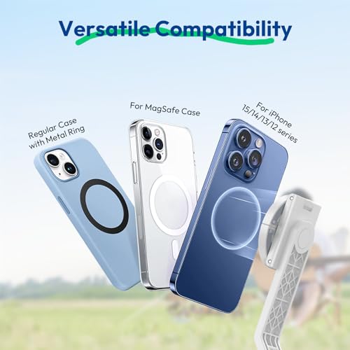 ULANZI TT88 Magnetic Tripod for iPhone 17, 57" Extendable Selfie Stick w Remote, 2-in-1 Phone Clip & Dual Cold Shoe Mounts-Lightweight Phone Tripod Stand for Vlogging, Travel, Video Recording, White