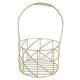 Holibanna Flower Girl Basket Metal Wedding Basket with Handle for Candy Snacks and Floral Petals for Wedding Parties and Celebrations Elegant Design for All Themes