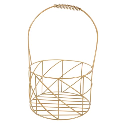 Holibanna Flower Girl Basket Metal Wedding Basket with Handle for Candy Snacks and Floral Petals for Wedding Parties and Celebrations Elegant Design for All Themes