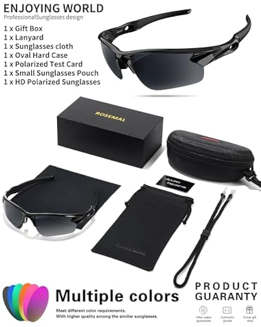 Polarized Sports Sunglasses for Men Women Youth Baseball Cycling Running Driving Fishing Tennis Golf Motor TAC UV400 TR90