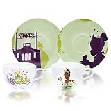Silver Buffalo Disney Princess and the Frog 2pc Bone China Teacup and Saucer Set, 6.7 Ounces