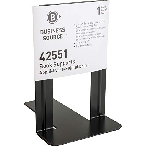 Universal : Jumbo Deluxe Bookends w/Nonskid Padded Base, 5-7/8 x 8-1/4 x 9, Metal, Black -:- Sold as 2 Packs of - 2 - / - Total of 4 Each