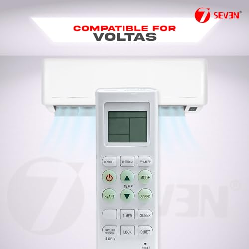 Image of 7SEVEN Compatible Air Conditioner remotes for Original Voltas AC Remote Control Suitable for 1 1.5 2 ton Split or Window ac - Match Exactly with Old Model 36E Remote for Better Performance