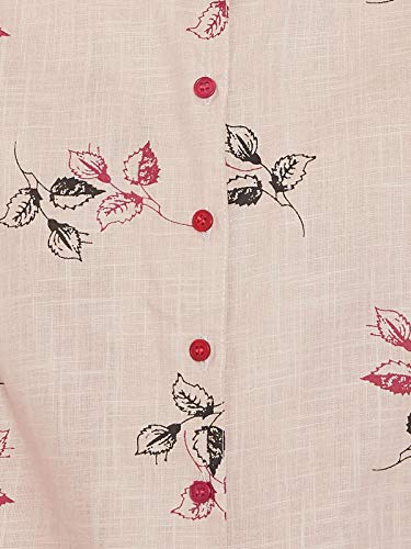 Image of Clovia Women's Cotton Floral Printed Shirt and Pajama Set