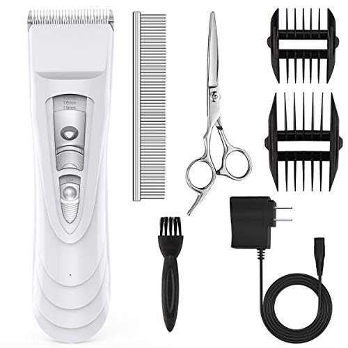 DADYPET Cortapelos perros Máquina de cortar pelo gatos Set Profesional con 2 Peines guía,Cortapelos para Mascotas Pequeñas y Medianas,Recargable y Enchufable