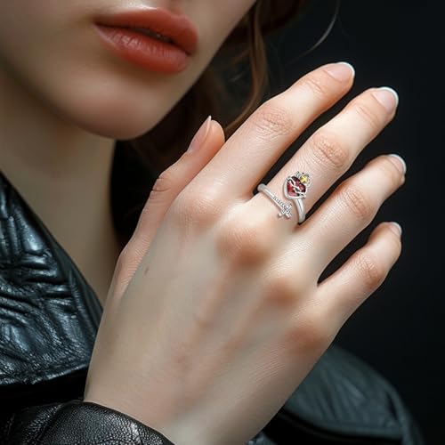 Bague Grenat Pierre de Naissance Janvier et Croix Argent 925